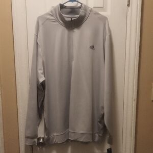 Adidas Light Gray Half-Zip Dry Fit Sweatshirt